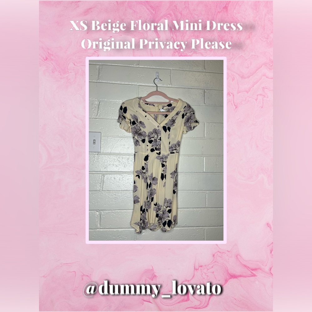 Privacy Please Ivory and Black Floral Mini Dress